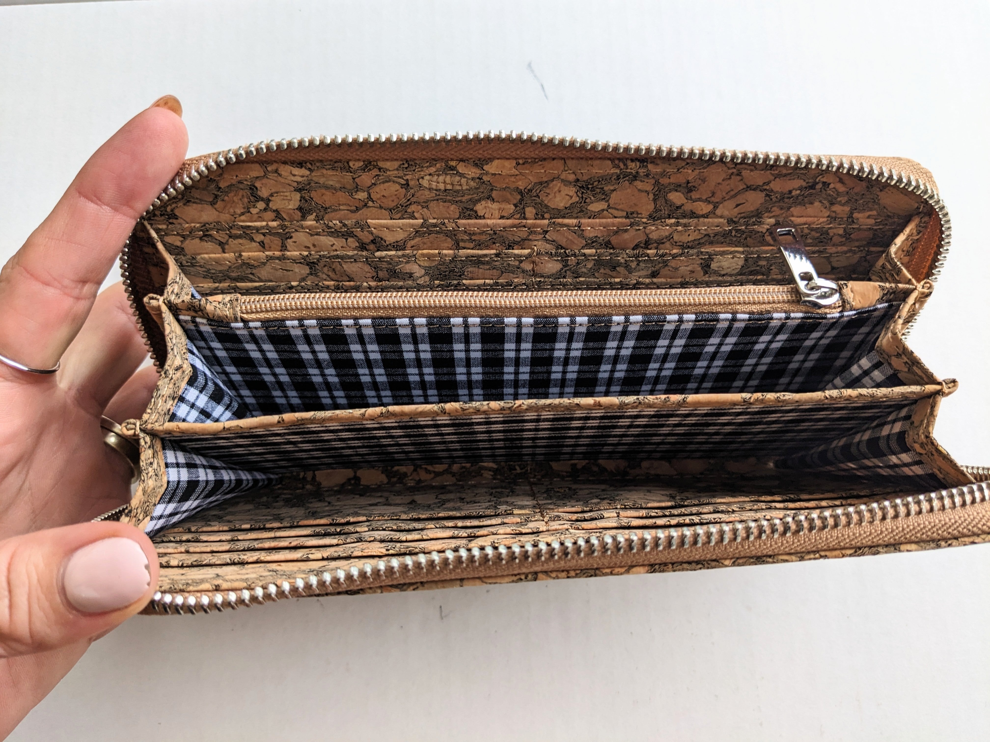 Cork Large Zipper Wallet - Marbled
